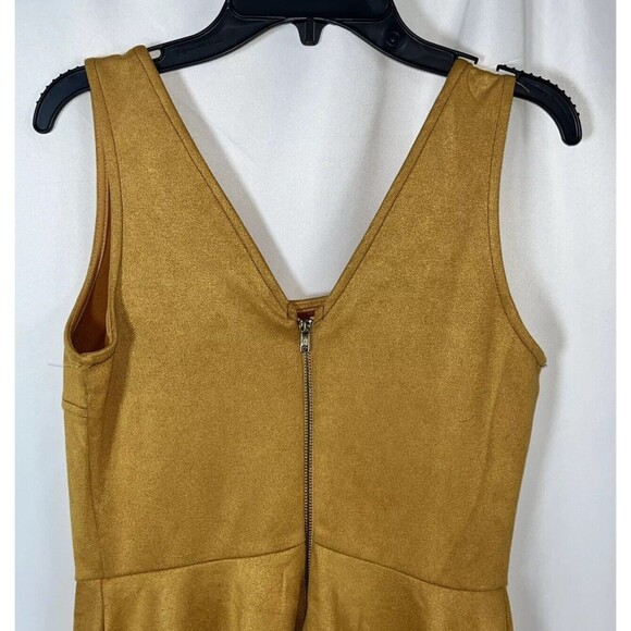 S Hello Miss Orange Velvet Woman Mini Dress Square Neck Sleeveless Polyester - Picture 6 of 6